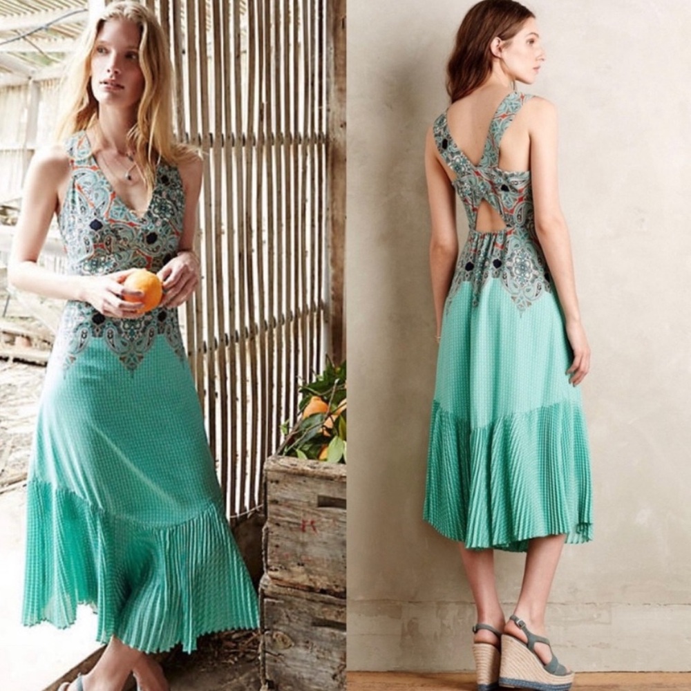 Anthropologie Maeve Canyon Creek Maxi Cut Out Dress